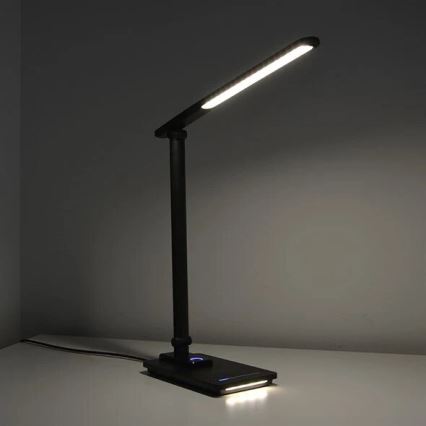LED Ρυθμιζόμενο Επιτραπέζιο Φωτιστικό με USB LED/9W/230V 3000K/4000K/5500K μαύρο