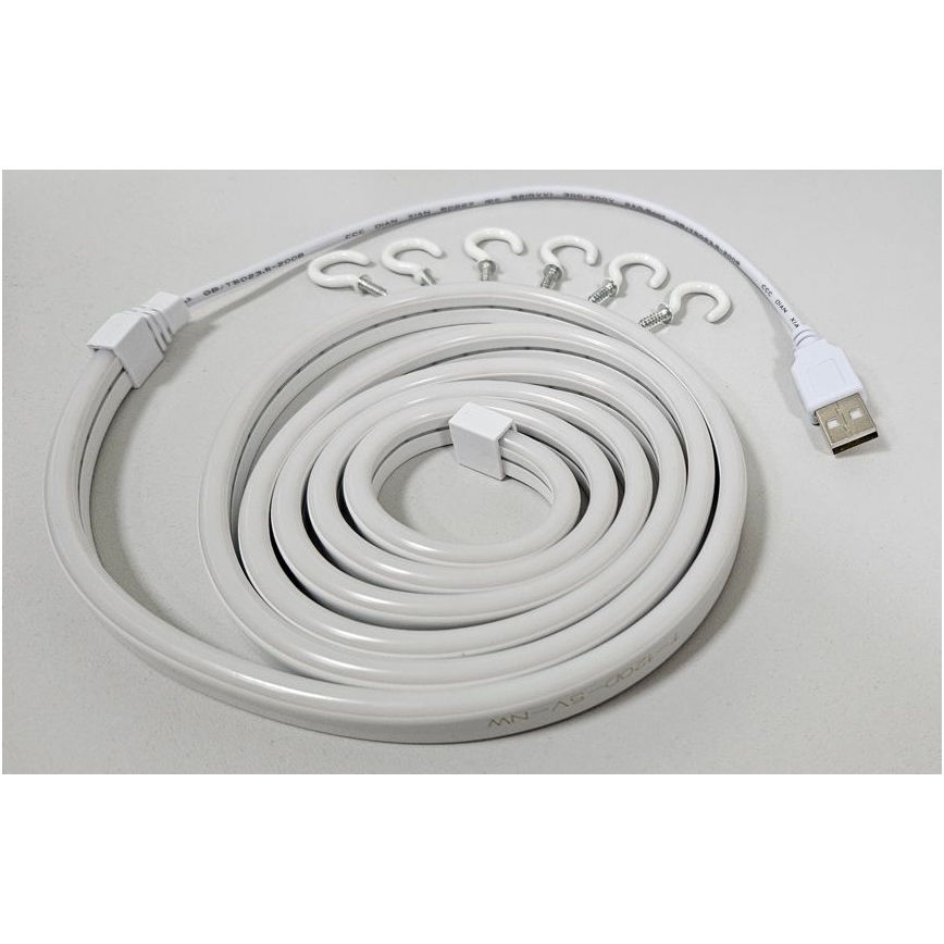 LED Εύκαμπτη ταινία NEON LED/5V USB 1,8 m λευκό