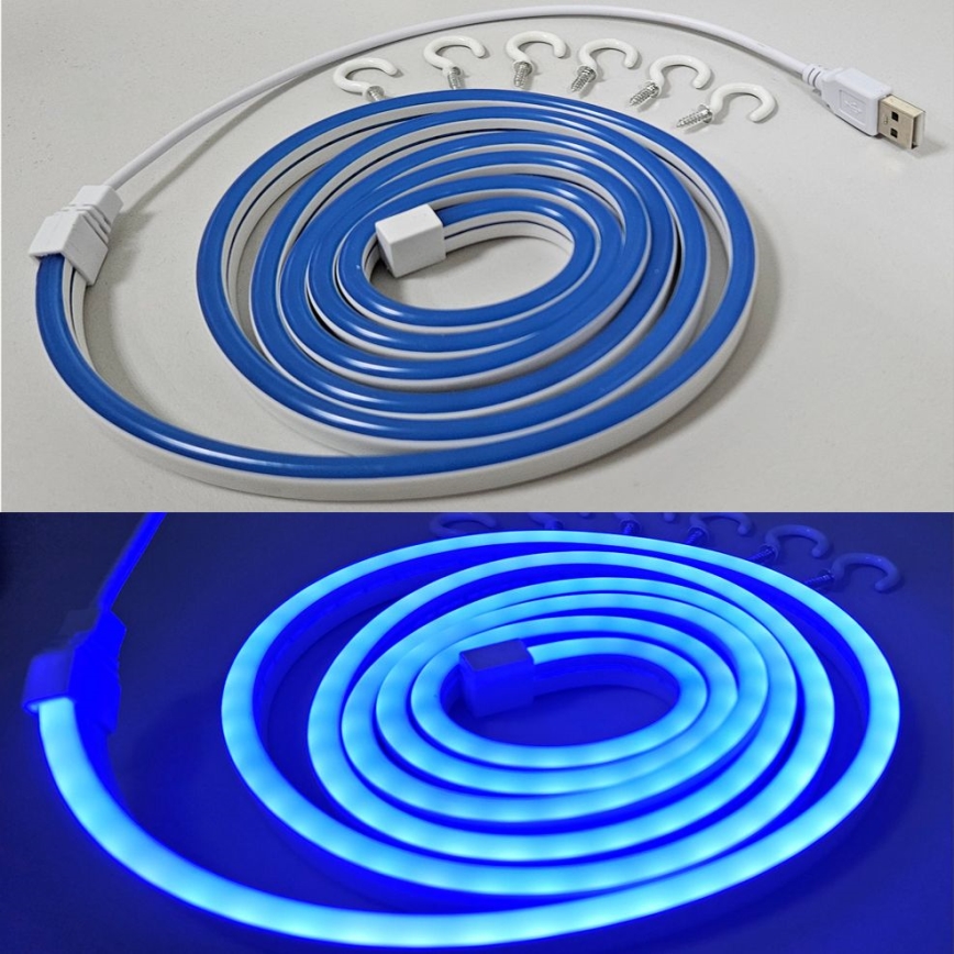 LED Εύκαμπτη ταινία NEON LED/5V USB 1,8 m μπλε