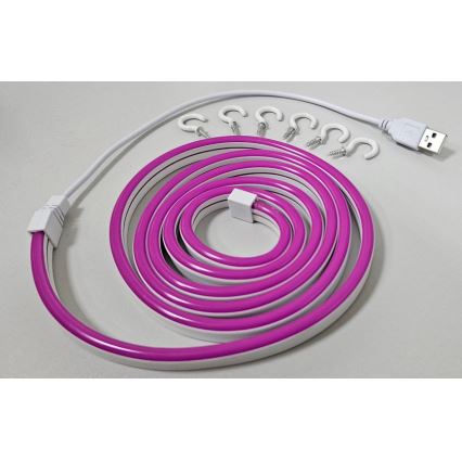 LED Εύκαμπτη ταινία NEON LED/5V USB 1,8 m μωβ