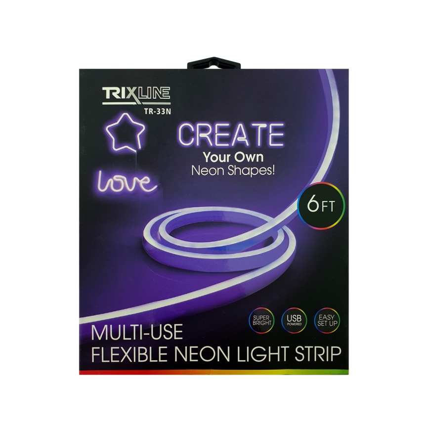 LED Εύκαμπτη ταινία NEON LED/5V USB 1,8 m μωβ
