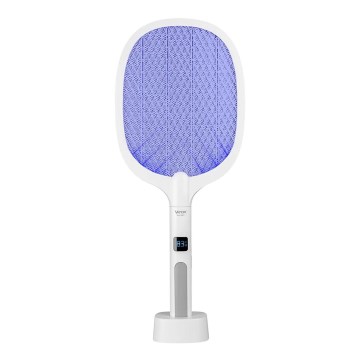 LED Ηλεκτρική παγίδα εντόμων 2 σε 1 με οθόνη LCD 1200 mAh/5V λευκό