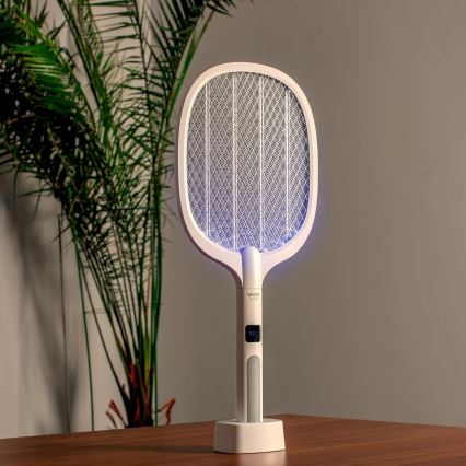 LED Ηλεκτρική παγίδα εντόμων 2 σε 1 με οθόνη LCD 1200 mAh/5V λευκό