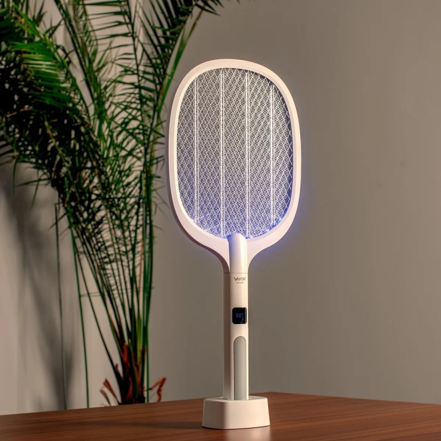 LED Ηλεκτρική παγίδα εντόμων 2 σε 1 με οθόνη LCD 1200 mAh/5V λευκό