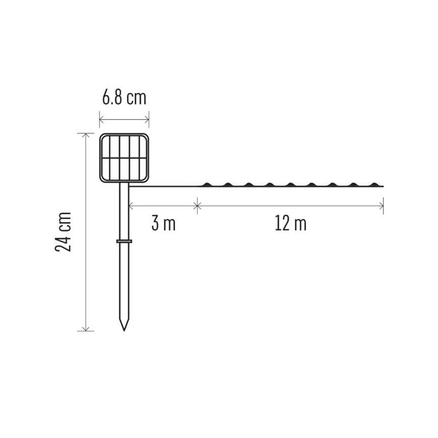 LED Ηλιακή αλυσίδα LED/2,4W/1,2V 1xAA 15 μ IP44 3000K 600 mAh