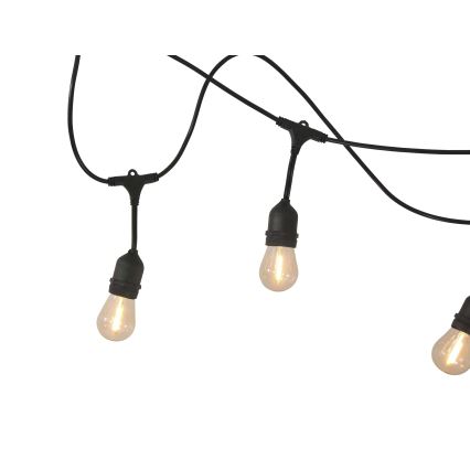 LED Ρυθμιζόμενη ηλιακή εξωτερική γιρλάντα PARTY 10xE27/3,7V 1800 mAh 10 m IP44 + τηλεχειριστήριο