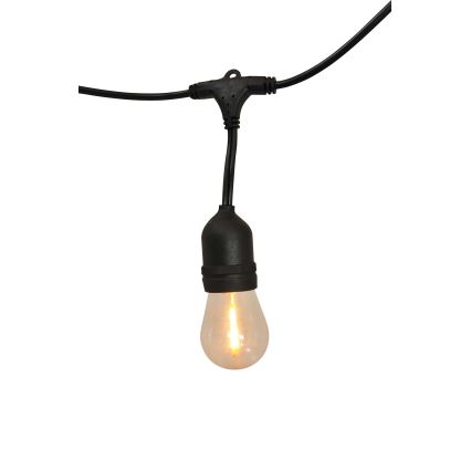 LED Ρυθμιζόμενη ηλιακή εξωτερική γιρλάντα PARTY 10xE27/3,7V 1800 mAh 10 m IP44 + τηλεχειριστήριο