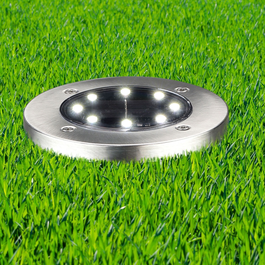 LED Ηλιακή λάμπα δρόμου SOLLY LED/1,2V 6500K διάμετρος 11,5 cm 300 mAh IP44 ματ χρώμιο