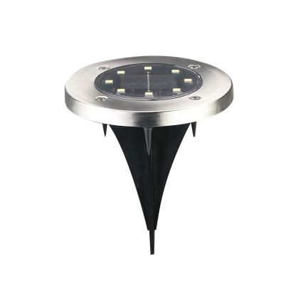 LED Ηλιακή λάμπα δρόμου SOLLY LED/1,2V 6500K διάμετρος 11,5 cm 300 mAh IP44 ματ χρώμιο