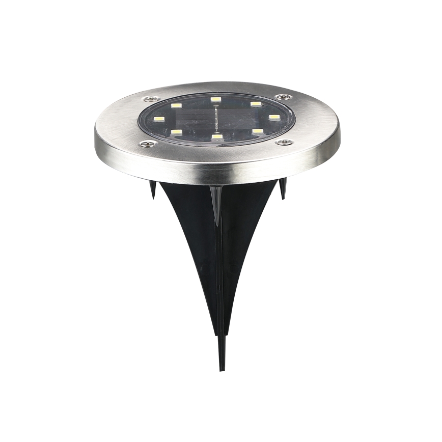 LED Ηλιακή λάμπα δρόμου SOLLY LED/1,2V 6500K διάμετρος 11,5 cm 300 mAh IP44 ματ χρώμιο
