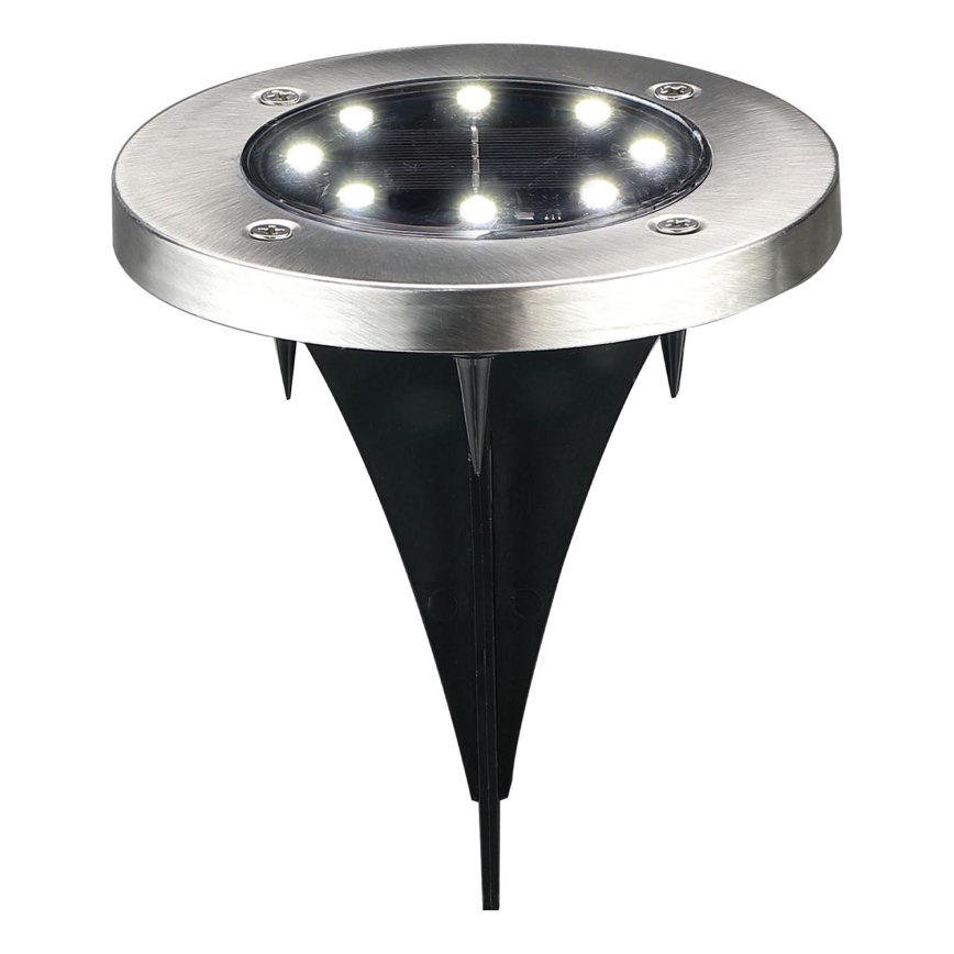 LED Ηλιακή λάμπα δρόμου SOLLY LED/1,2V 6500K διάμετρος 11,5 cm 300 mAh IP44 ματ χρώμιο