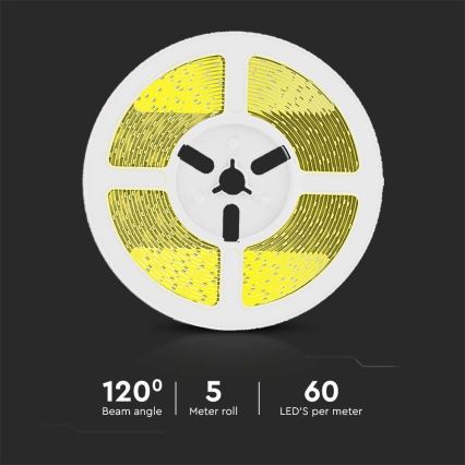 LED Ηλιακή ταινία Dimmable LED/1,2W/3,7V 4000K IP67 5m + τηλεχειριστήριο