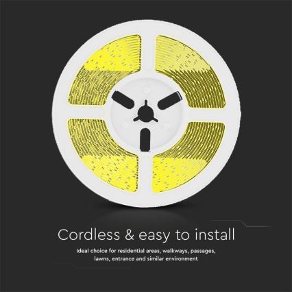 LED Ηλιακή ταινία Dimmable LED/1,2W/3,7V 4000K IP67 5m + τηλεχειριστήριο