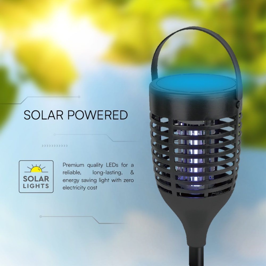LED Ηλιακό εντομοκτόνο 3σε1 LED/1,3W/3,7V IP24 20 ματ