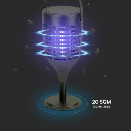 LED Ηλιακό εντομοκτόνο 3σε1 LED/1,3W/3,7V IP24 20 ματ