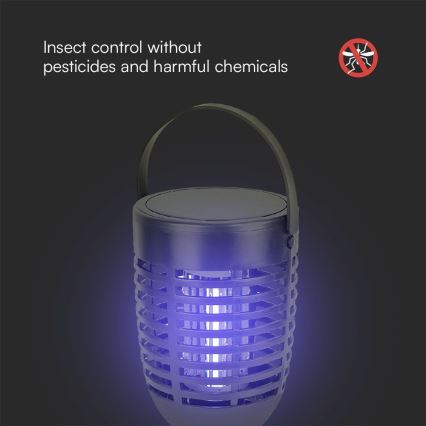 LED Ηλιακό εντομοκτόνο 3σε1 LED/1,3W/3,7V IP24 20 ματ
