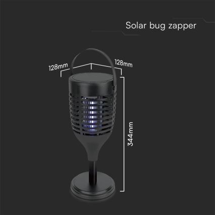 LED Ηλιακό εντομοκτόνο 3σε1 LED/1,3W/3,7V IP24 20 ματ