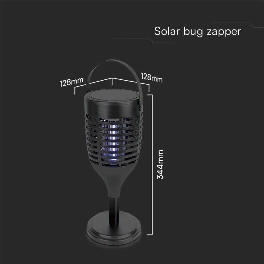LED Ηλιακό εντομοκτόνο 3σε1 LED/1,3W/3,7V IP24 20 ματ