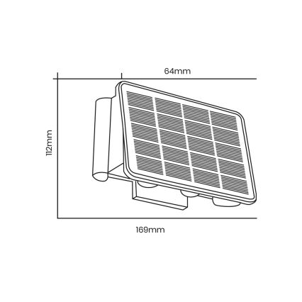 LED Ηλιακό Επιτοίχιο Φωτιστικό ALF LED/4W/1200 mAh 6000K IP54 μαύρο
