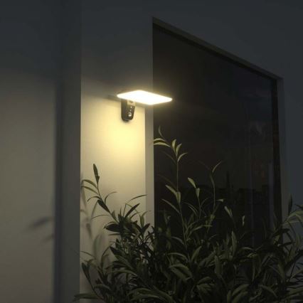LED Ηλιακό Επιτοίχιο Φωτιστικό με Αισθητήρα LED/15W/3,2V 4000K/6000K IP65 6000 mAh μαύρο