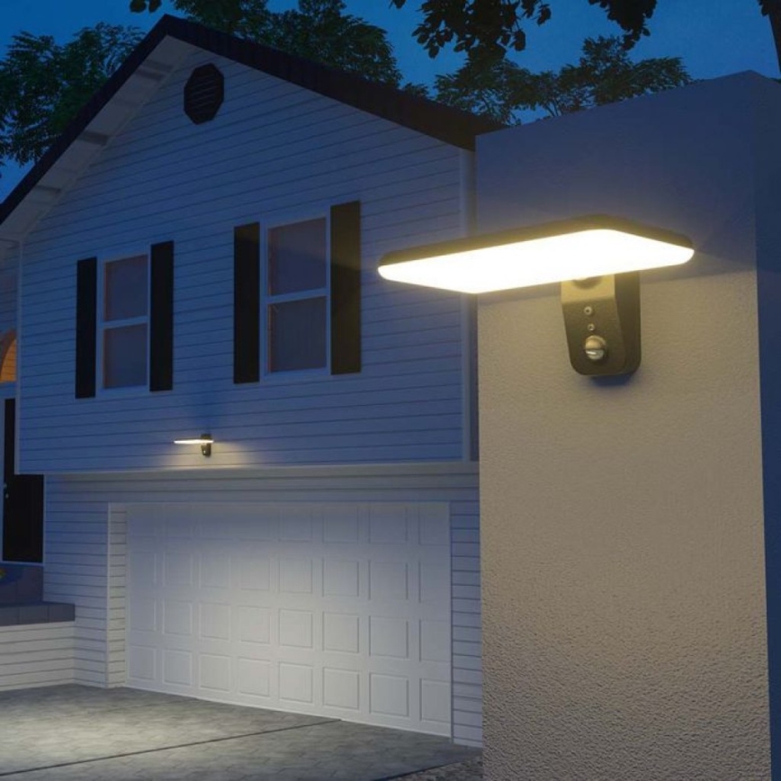 LED Ηλιακό Επιτοίχιο Φωτιστικό με Αισθητήρα LED/15W/3,2V 4000K/6000K IP65 6000 mAh μαύρο