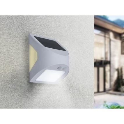 Ηλιακό LED επιτοίχιο φωτιστικό με αισθητήρα LED/3W/3,7V 3000/4000K 1200 mAh IP54 λευκό