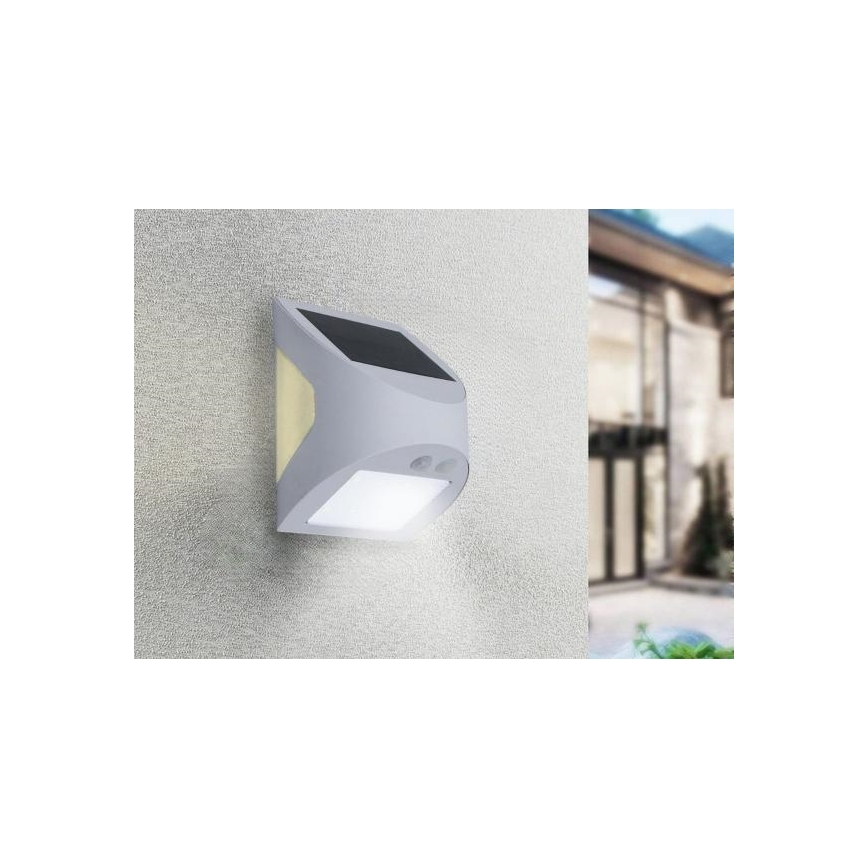 Ηλιακό LED επιτοίχιο φωτιστικό με αισθητήρα LED/3W/3,7V 3000/4000K 1200 mAh IP54 λευκό