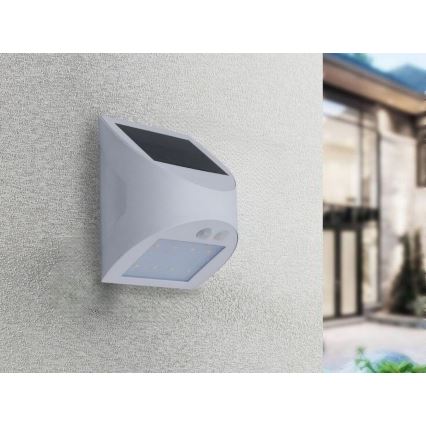 Ηλιακό LED επιτοίχιο φωτιστικό με αισθητήρα LED/3W/3,7V 3000/4000K 1200 mAh IP54 λευκό
