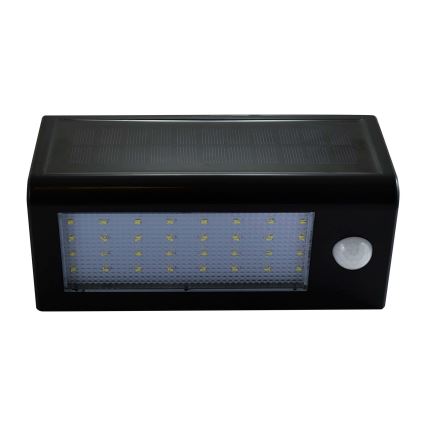 LED Ηλιακό Επιτοίχιο Φωτιστικό με Αισθητήρα LED/5,5W/3,7V 2000 mAh IP44 μαύρο