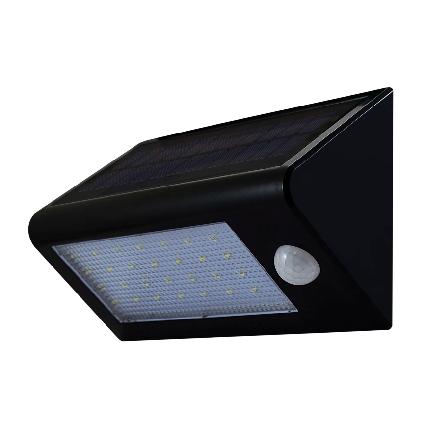 LED Ηλιακό Επιτοίχιο Φωτιστικό με Αισθητήρα LED/5,5W/3,7V 2000 mAh IP44 μαύρο