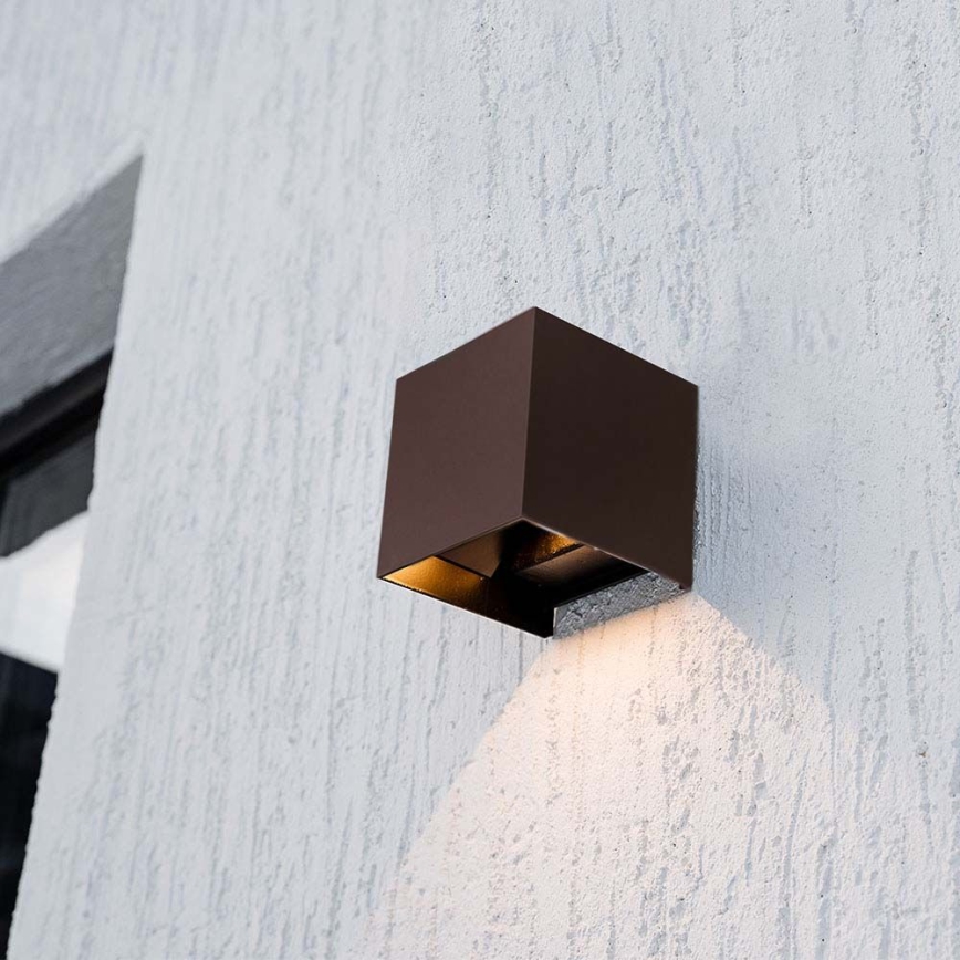 LED Ηλιακό Επιτοίχιο Φωτιστικό με Αισθητήρα LED/9W/3,7V 3000/4000/5000K 2600 mAh IP65 καφέ