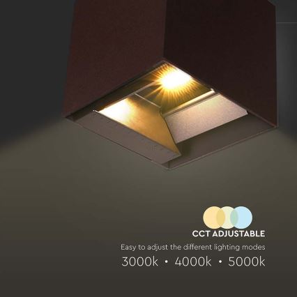 LED Ηλιακό Επιτοίχιο Φωτιστικό με Αισθητήρα LED/9W/3,7V 3000/4000/5000K 2600 mAh IP65 καφέ