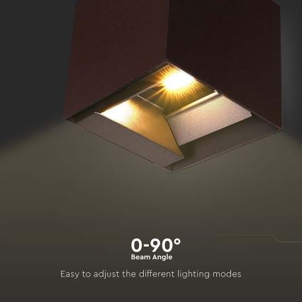 LED Ηλιακό Επιτοίχιο Φωτιστικό με Αισθητήρα LED/9W/3,7V 3000/4000/5000K 2600 mAh IP65 καφέ