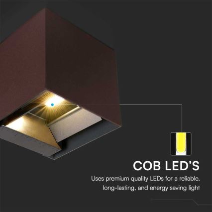 LED Ηλιακό Επιτοίχιο Φωτιστικό με Αισθητήρα LED/9W/3,7V 3000/4000/5000K 2600 mAh IP65 καφέ