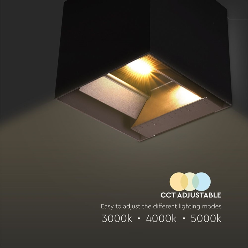 LED Ηλιακό Επιτοίχιο Φωτιστικό με Αισθητήρα LED/9W/3,7V 3000/4000/5000K 2600 mAh IP65 μαύρο