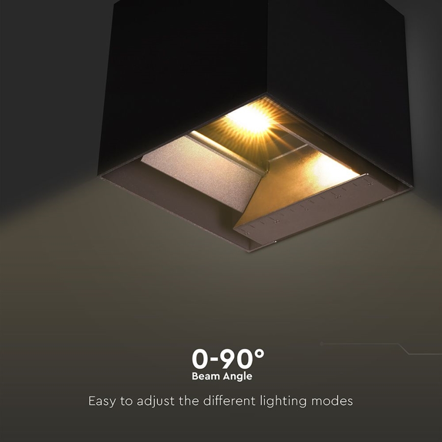 LED Ηλιακό Επιτοίχιο Φωτιστικό με Αισθητήρα LED/9W/3,7V 3000/4000/5000K 2600 mAh IP65 μαύρο