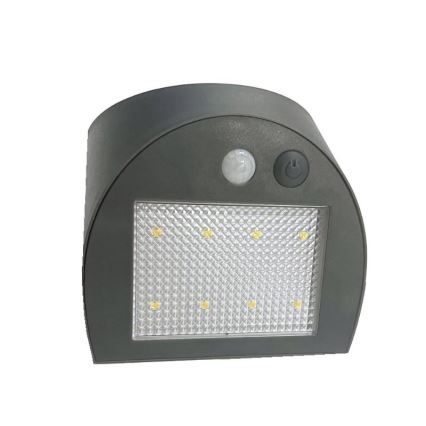 Επιτοίχιο ηλιακό φωτιστικό LED με αισθητήρα LED/3W/3,7V 3000/4000K 1200 mAh IP54 ανθρακί