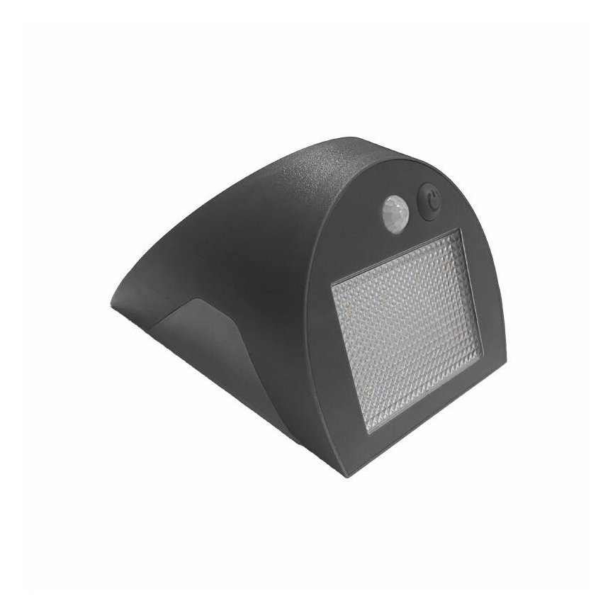 Επιτοίχιο ηλιακό φωτιστικό LED με αισθητήρα LED/3W/3,7V 3000/4000K 1200 mAh IP54 ανθρακί