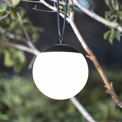 LED Ηλιακό κρεμαστό φωτιστικό KIARA LED/1,2V 600 mAh IP44 μαύρο