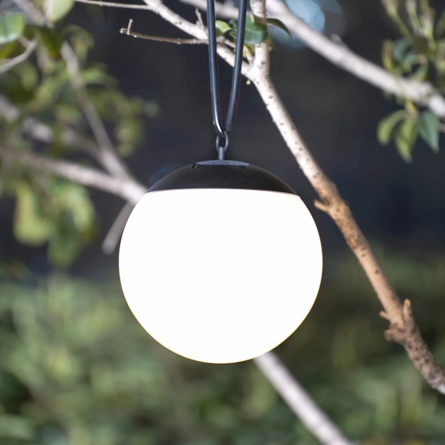 LED Ηλιακό κρεμαστό φωτιστικό KIARA LED/1,2V 600 mAh IP44 μαύρο