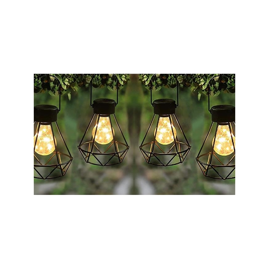 LED Ηλιακό κρεμαστό φωτιστικό LED/0,1W/1,2V 600 mAh διάμετρος 13 cm