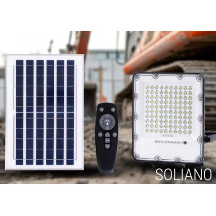 LED Εξωτερικού χώρου dimming ηλιακό προβολέας LED/100W/3,2V 4500K IP65 μαύρο + τηλεχειριστήριο