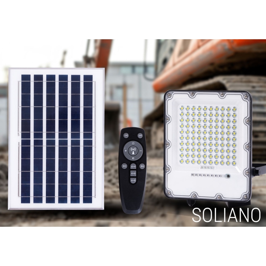 LED Εξωτερικού χώρου dimming ηλιακό προβολέας LED/50W/3,2V 4500K IP65 μαύρο + τηλεχειριστήριο