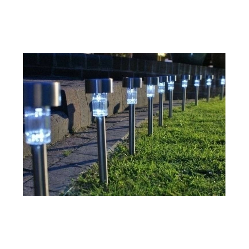LED Ηλιακό φωτιστικό LED/2V IP44 ματ χρώμιο