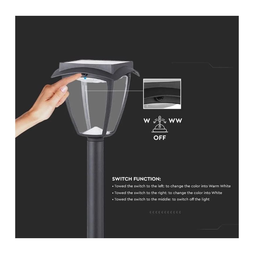 LED Ηλιακό φωτιστικό LED/2W/230V 93 cm 3000/6000K IP65
