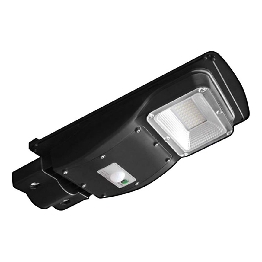 LED Ηλιακό φωτιστικό δρόμου με ρυθμιζόμενη ένταση φωτισμού και αισθητήρα κίνησης και λυκόφωτος LED/6W/3,2V 6000K IP65 5000 mAh μαύρο + τηλεχειριστήριο