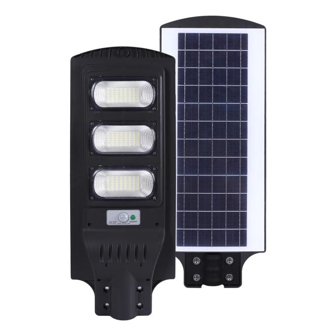 LED Ηλιακό φωτιστικό δρόμου με ρυθμιζόμενη ένταση φωτισμού και αισθητήρα κίνησης και λυκόφωτος URBI LED/8W/3,2V 6500K IP54 10000 mAh + τηλεχειριστήριο