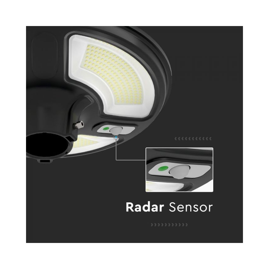 LED Ηλιακό φωτιστικό κήπου με αισθητήρα LED/10W/3,2V IP65 4000K 15000 mAh + τηλεχειριστήριο