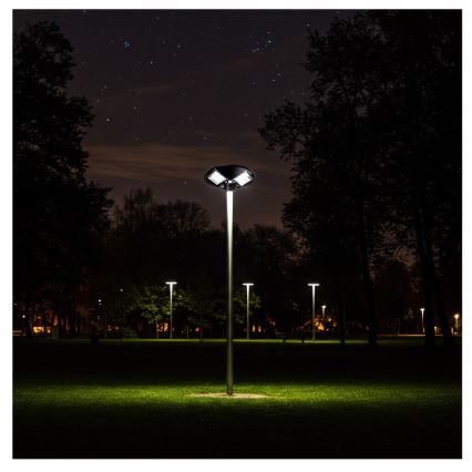 LED Dimmable ηλιακό φωτιστικό δρόμου με αισθητήρα LED/15W/6V 11000 mAh 6500K IP65 μαύρο + τηλεχειριστήριο