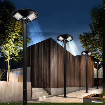 LED Dimmable ηλιακό φωτιστικό δρόμου με αισθητήρα LED/15W/6V 11000 mAh 6500K IP65 μαύρο + τηλεχειριστήριο